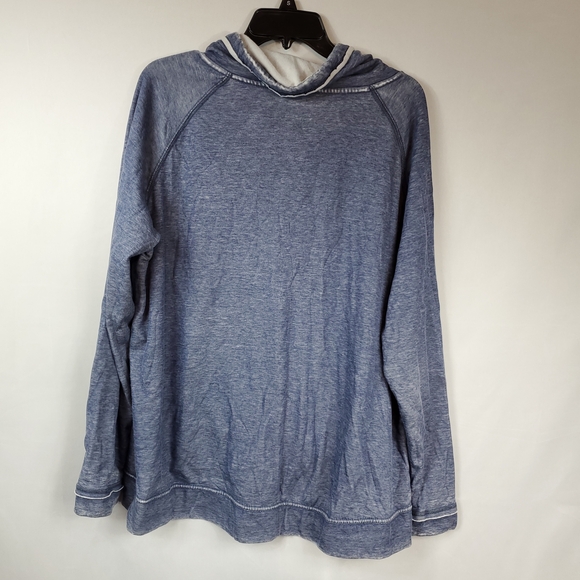 Green Tea Womens Cowl Neck Long Slv Blue/Grey Sweatshirt XXL - Picture 11 of 13